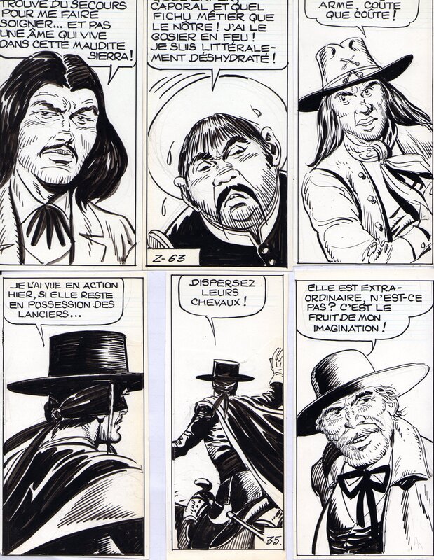 Jean Pape, Galerie de portraits tirés de Zorro - Comic Strip