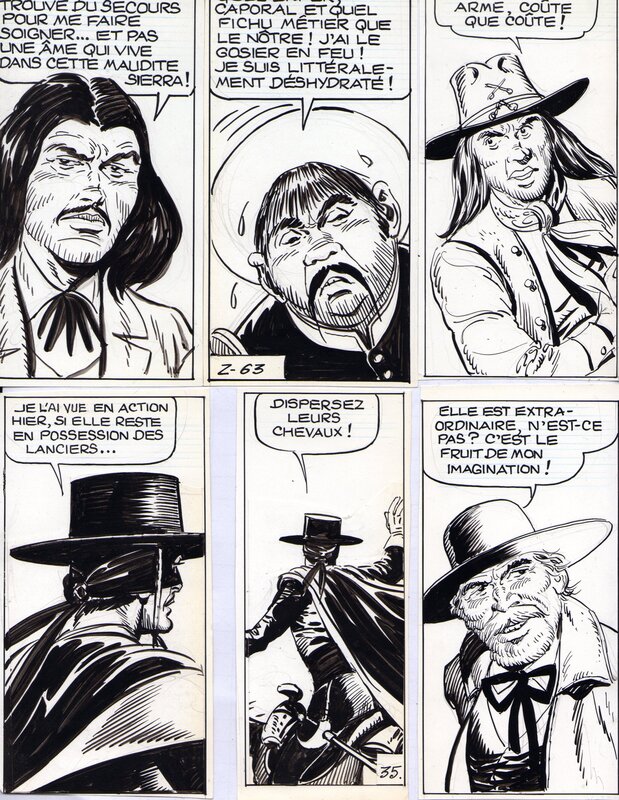 Jean Pape, Galerie de portraits tirés de Zorro - Planche originale