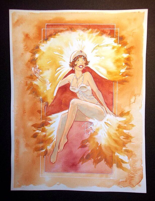Djief, Broadway - Une rue en Amérique - Des strass et des plumes - Illustration originale