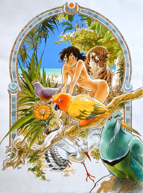 Frank Pé, Illustration Manon sous les tropiques - Illustration originale