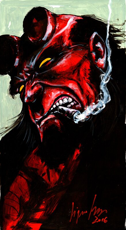 Hellboy par Virginio Vona - Illustration originale