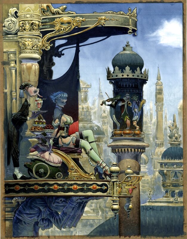 Manie au balcon par Jean-Baptiste Andréae - Illustration originale