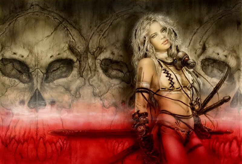 Luis Royo, Underground in Magenta - Illustration originale