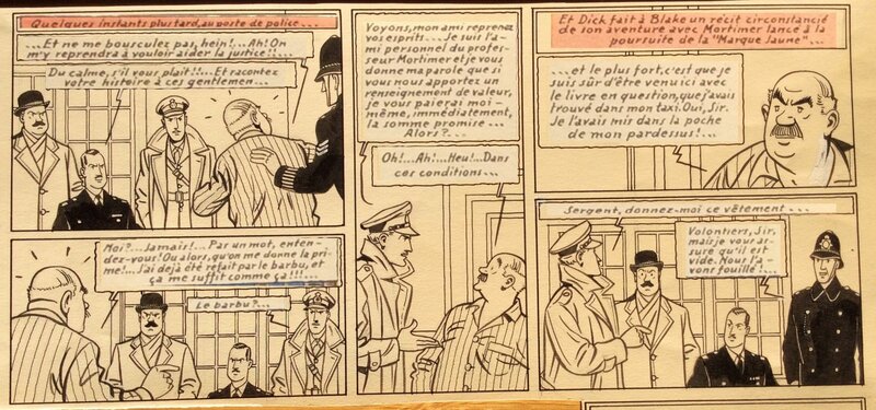 Edgar Pierre Jacobs, La Marque Jaune strip milieu planche 60 - Planche originale