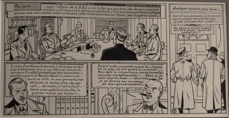 Edgar Pierre Jacobs, Strip de La Marque Jaune Blake et Mortimer - Planche originale