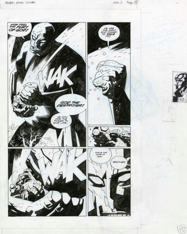 Mike Mignola, Hellboy -Almost colossus - Planche originale