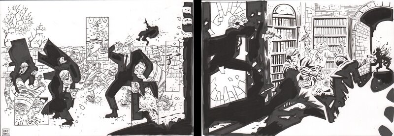 Victor Santos, Polar, Kaiser John Wick, planches originales 1 & 2 - Comic Strip