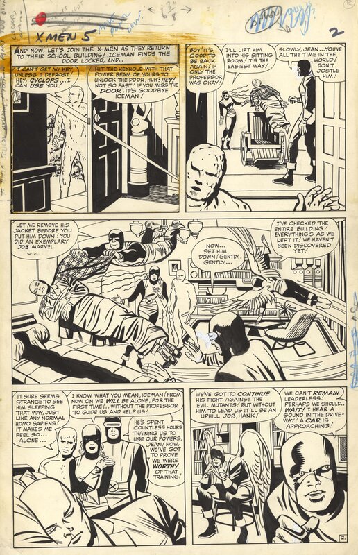 X-Men #5-PL2 par Jack Kirby, Paul Reinman, Stan Lee - Planche originale