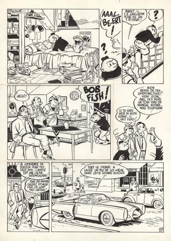 Yves Chaland, Bob Fish et les frères siamois - PL 33 - Planche originale