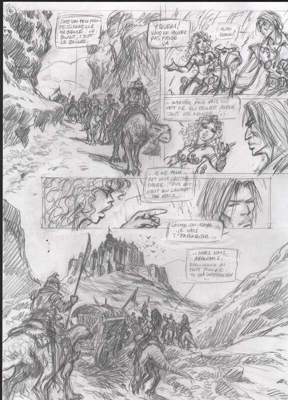 Dany, Les guerrières de Troy crayonné page 41 - Planche originale