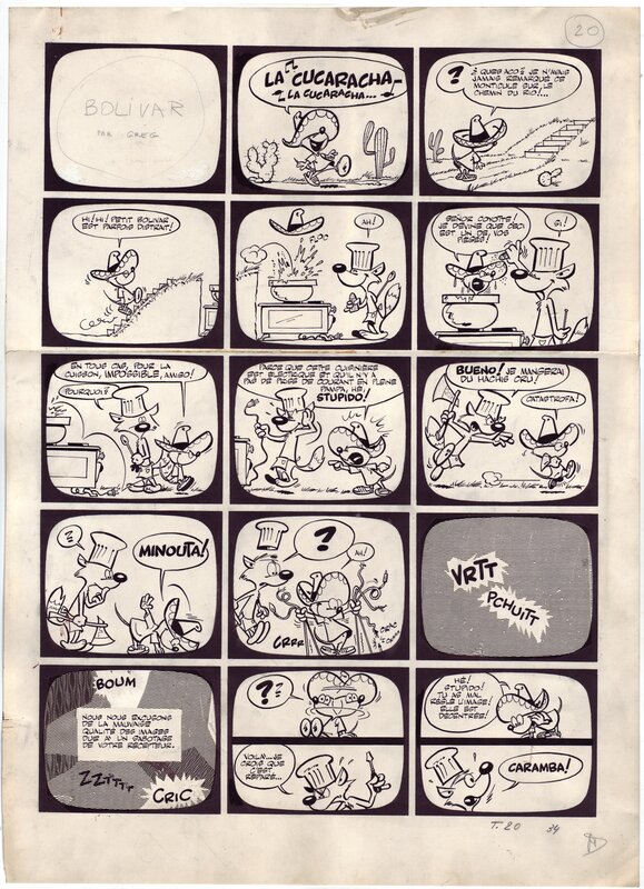 Greg, Bolivar, pl. 1, Tintin 58, 17ème année, n° 20. - Comic Strip
