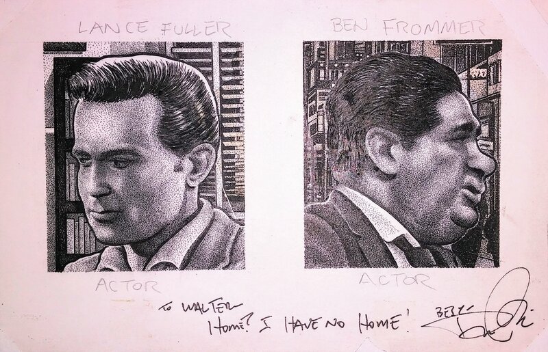 Drew Friedman, L'art de Cartes à Collectionner Ed Wood- Acteurs Ben Frommer et Lance Fuller - Original Illustration