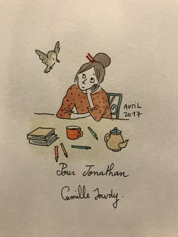 Camille Jourdy, Dedicace sur livre d'or - Dédicace