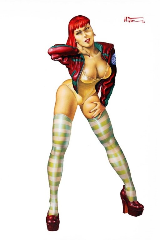 Illustration Pin-Up par Patrick Hitte - Illustration originale