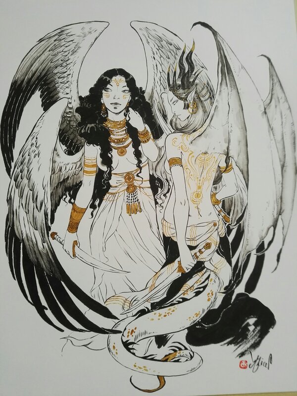 Démon et succube par Alice Picard - Illustration originale