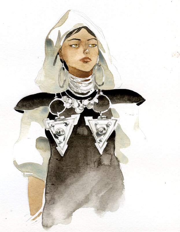 Merwan, Illustration couleurs pour l'or et le sang - Illustration originale