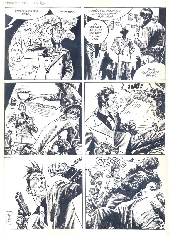 Jordi Bernet, Torpedo, ''West Sad Story'', pg.2 - Planche originale