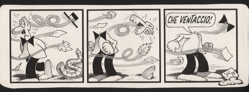 Che ventaccio ! par Benito Jacovitti - Planche originale