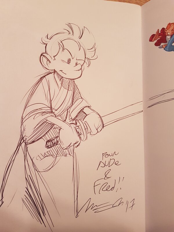 Dédicace de Munuera dans Spirou et Fantasio à Tokyo (tome 49) - Dédicace