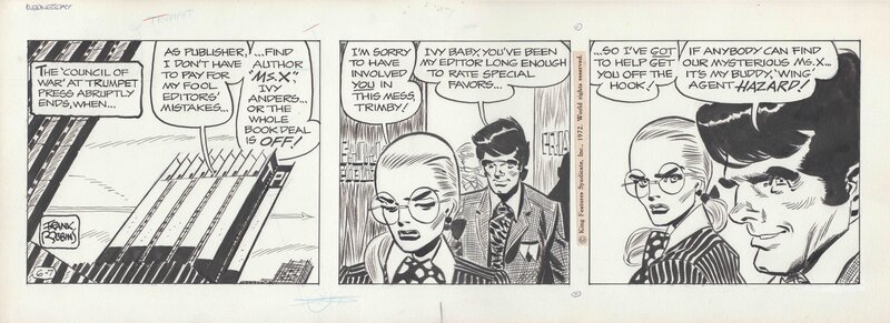 Frank Robbins, Johnny Hazard Daily Strip 07/06/1972 - Planche originale