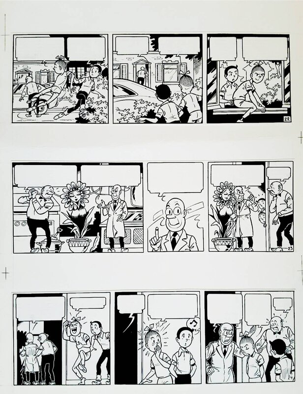 Willy Vandersteen, Paul Geerts, Suske en Wiske - Bob et Bobette - Planche originale