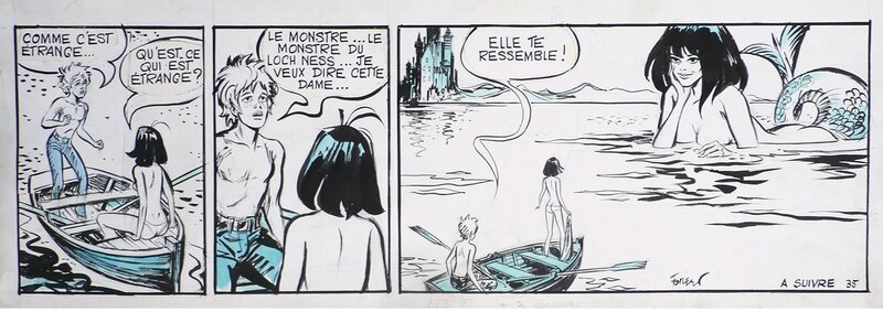 Jean-Claude Forest, Hypocrite et le monstre du Loch Ness - Planche originale