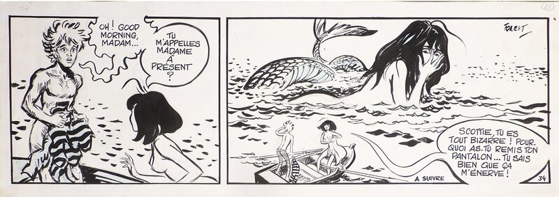 Jean-Claude Forest, Hypocrite et le monstre du Loch Ness - Planche originale