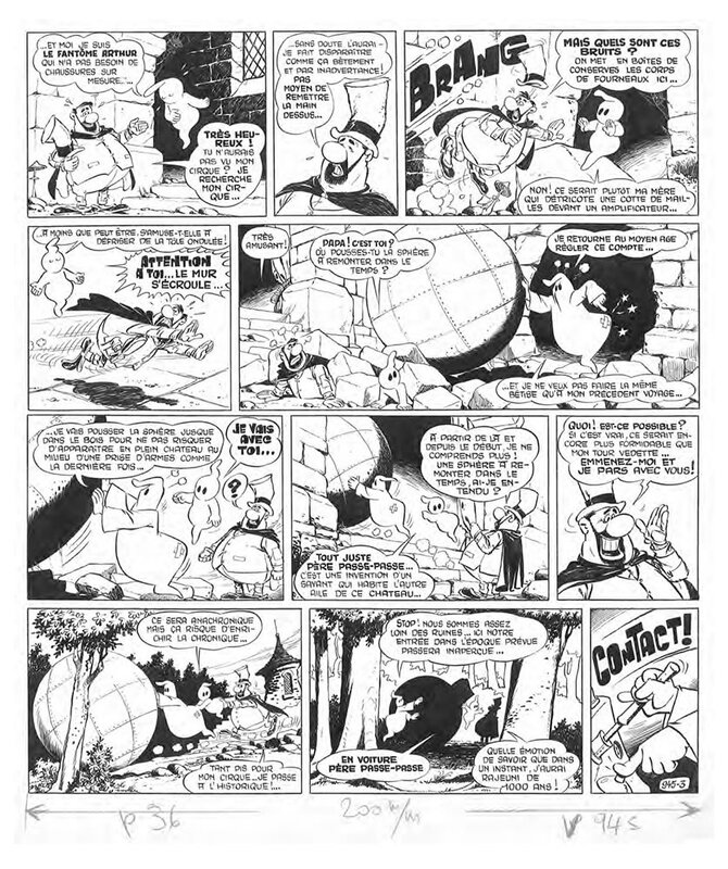 Cézard, Arthur au Moyen Age [Le seigneur de Malpartout, juin 1963] - Planche originale