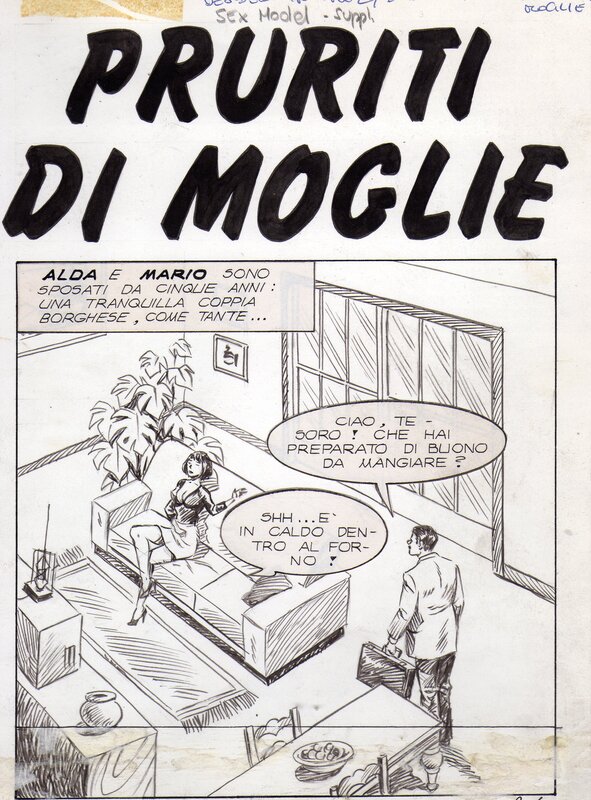 Alberto Del Mestre, Pruriti di Moglie, page titre - Publication dans Desiderati intimi n°2, Ediperiodici, 1991 - Comic Strip