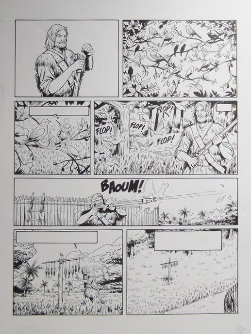 Jean-Christophe Vergne, Robinson crusoé planche 25 - Planche originale