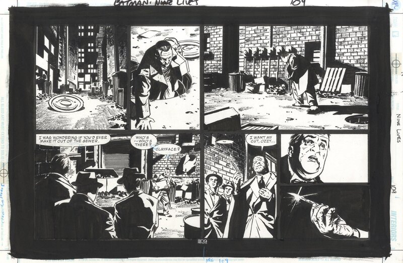 Michael Lark, Dean Motter, Bill Oakley, Batman - Nine Lives P109 - Planche originale