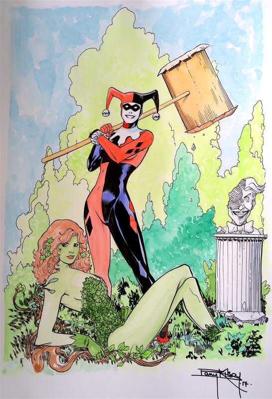 Barry Kitson, Poison Ivy & Harley Quinn - Illustration originale