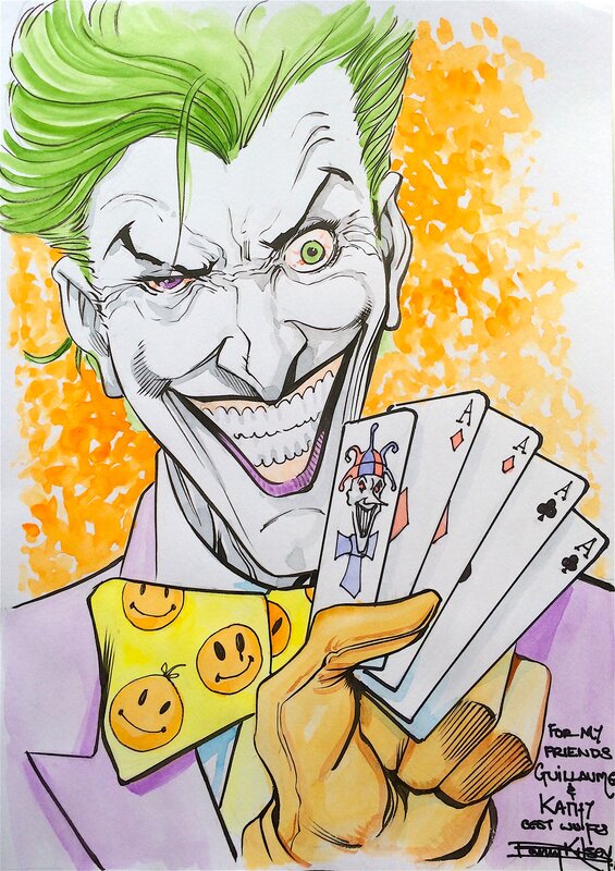 Barry Kitson, The Joker playing poker - Illustration originale