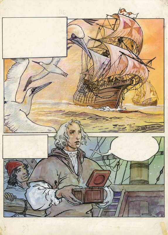 Christophe Colomb par Milo Manara - Planche originale