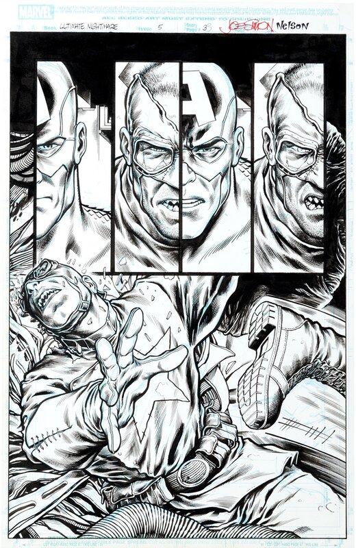 Nelson Decastro, Warren Ellis, Trevor Hairsine, Captain America -Ultimate Nightmare #5 P3 - Comic Strip