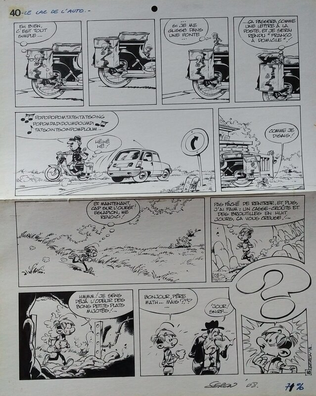 Pierre Seron, Planche PETITS HOMMES - LAC DE L'AUTO TOME 4 - Comic Strip