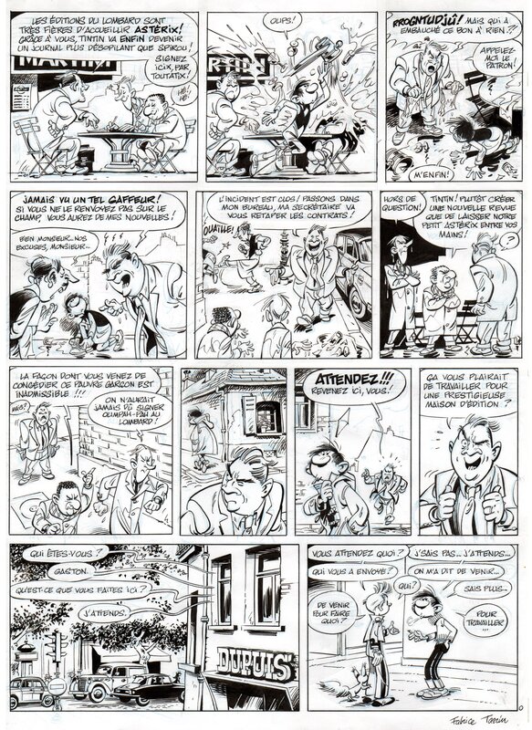 Gaston zéro par Fabrice Tarrin, André Franquin - Planche originale