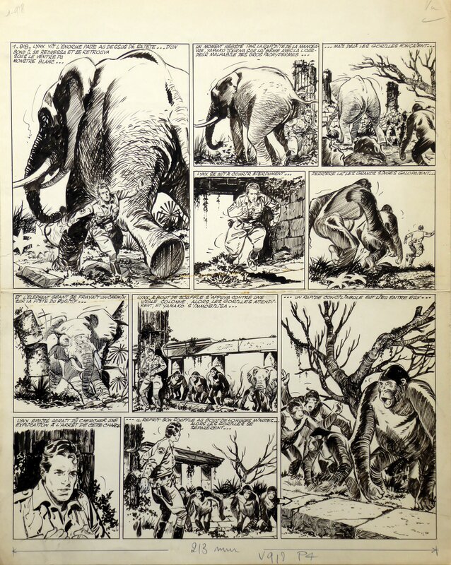 Lucien Nortier, Jean Sanitas, Luc et Jori dans la Patrouille de la Jungle. - Comic Strip
