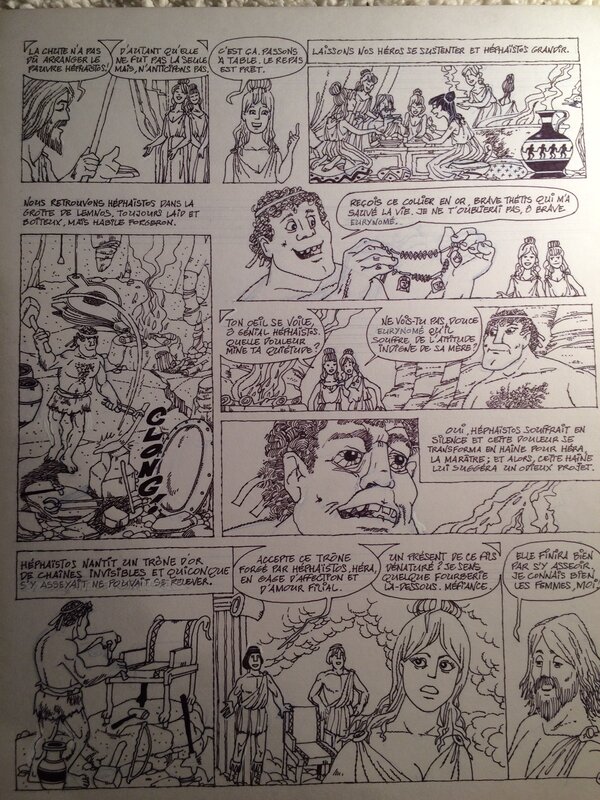 Georges Grammat, Page 4 d un des albums de la mythologie par les bulles - Planche originale