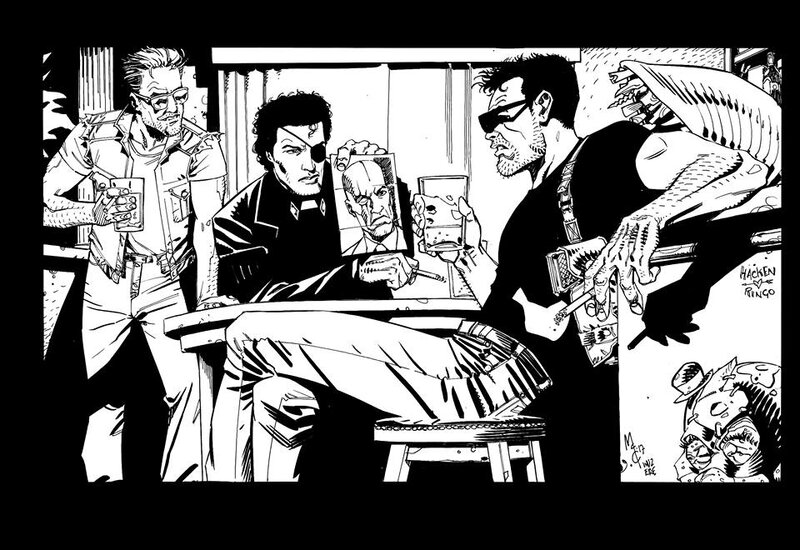 John McCrea, Hitman, Jesse (Preacher) and Cassidy, loads of LOVE in the commission - Illustration originale