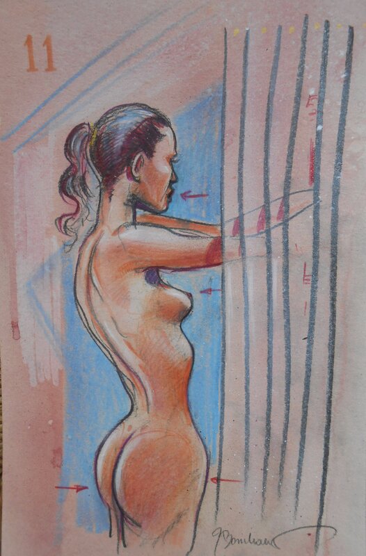 Jan Bosschaert, Naked Stuff- Rear window - Original Illustration