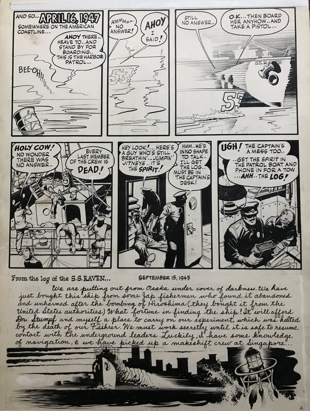 Will Eisner, The Spirit - End S.S. Raven p2 - Planche originale