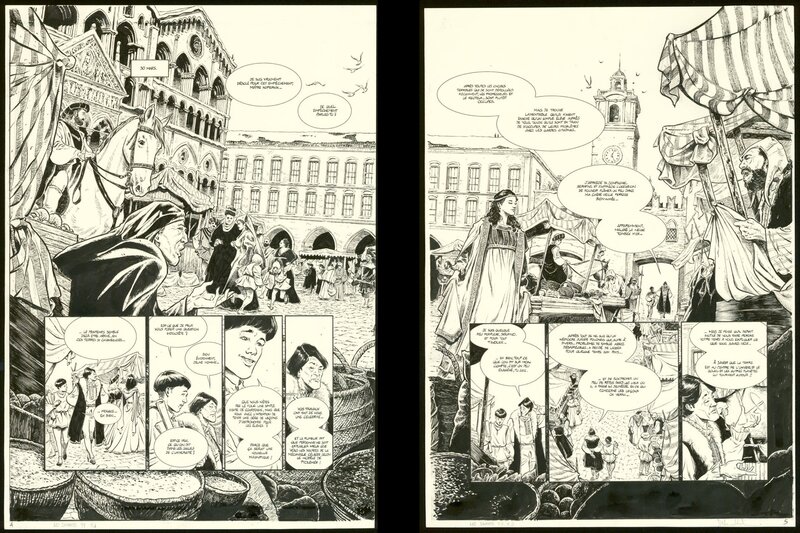 Stefano Carloni, Luca Blengino, Les savants - T1 Ferrare 1512, Du plomb en or - Planches 4 & 5 - Planche originale