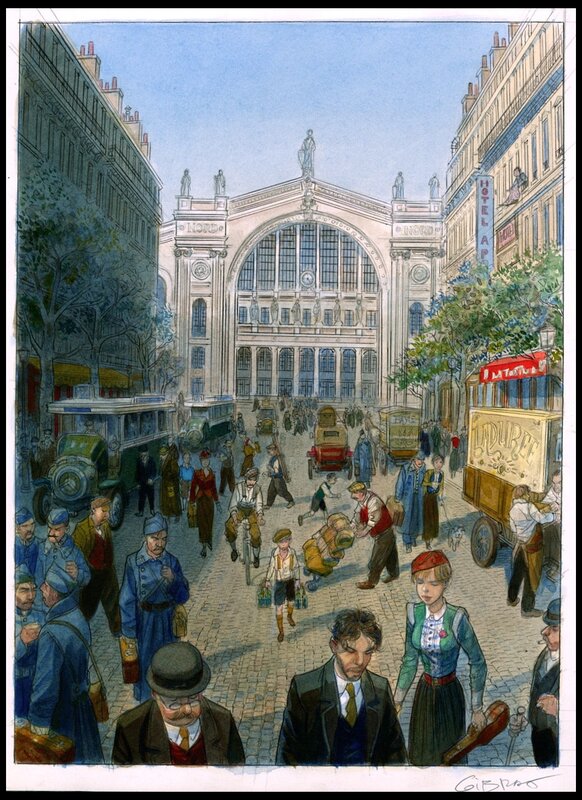 Jean-Pierre Gibrat, 2010 - Mattéo tome 2: La gare du Nord - Planche originale