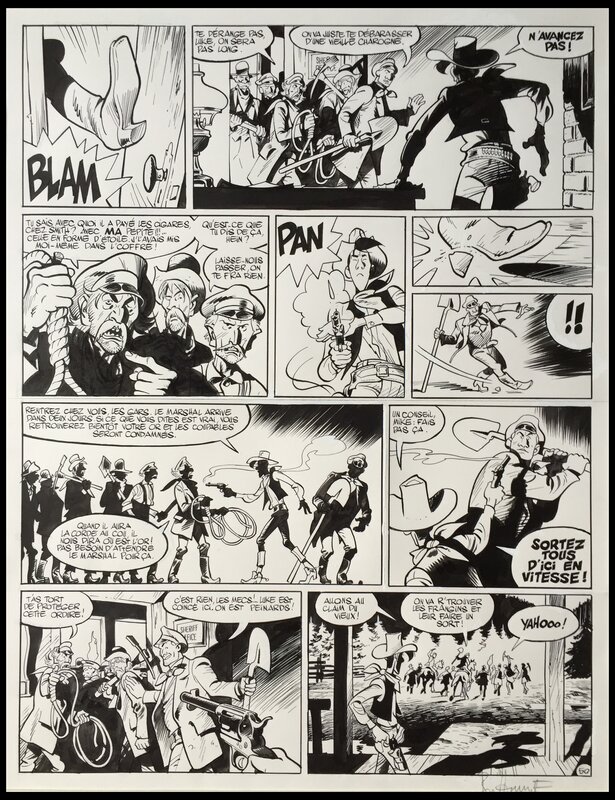 Matthieu Bonhomme, Morris, 2015 - Bonhomme - L'homme qui tua Lucky Luke - Planche 50 - Planche originale