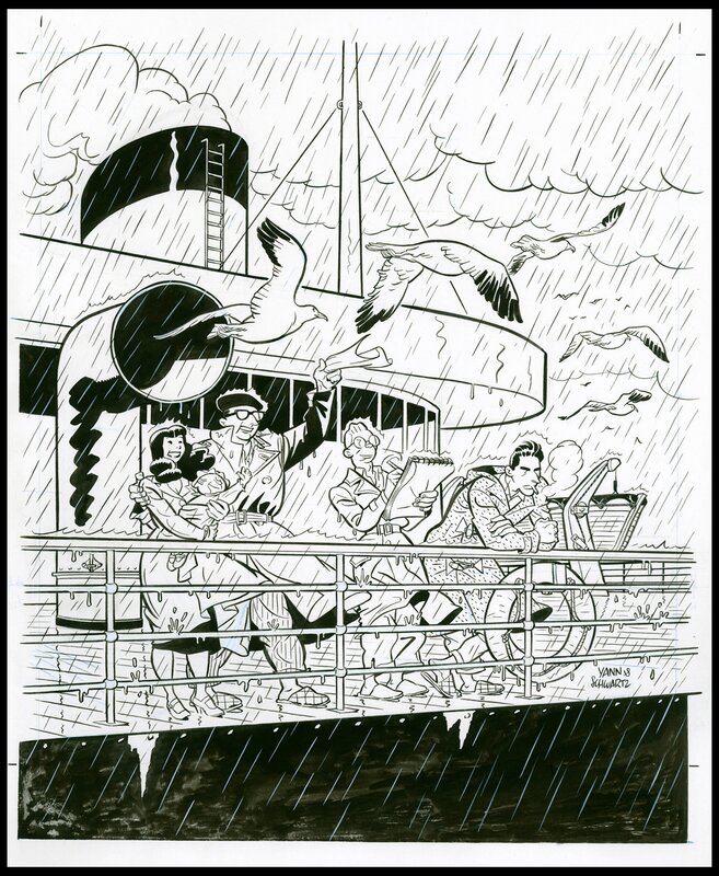 Olivier Schwartz, Yann, 2012 - Gringos Locos - Couverture du Journal de Spirou n°3842 - Original Cover