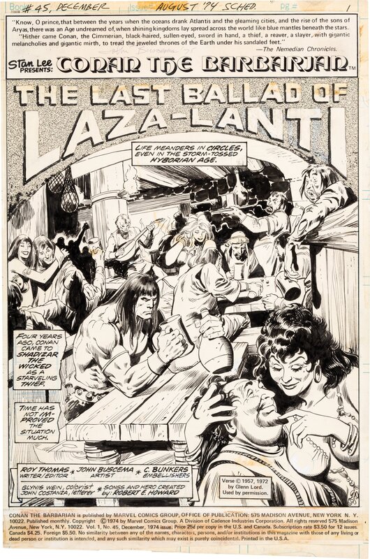 John Buscema, Neal Adams, Russ Heath, Conan the Barbarian #45 page 1 