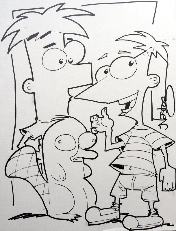 Mat Nastos, Phineas & Pherb (et Perry l'ornithorynque) - Original Illustration