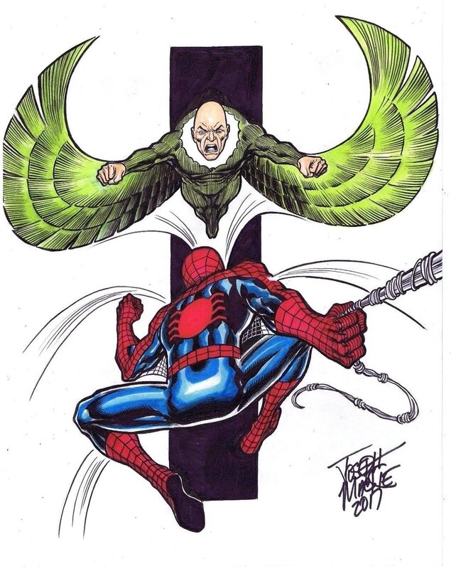Joseph Mackie, Spider-man/Spiderman vs Vautour/vulture - Original Illustration