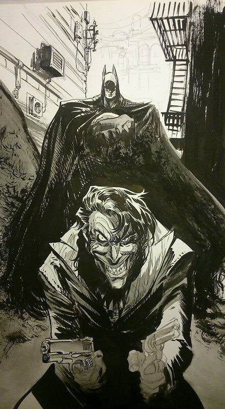 Batman et le Joker par Eric Hérenguel - Illustration originale